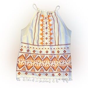 Skies Are Blue Nutria embroidered halter tank